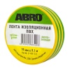 Изолента ПВХ 18мм*9,1м жёлто-зелёная (ABRO) ET-900-10-R полосатая