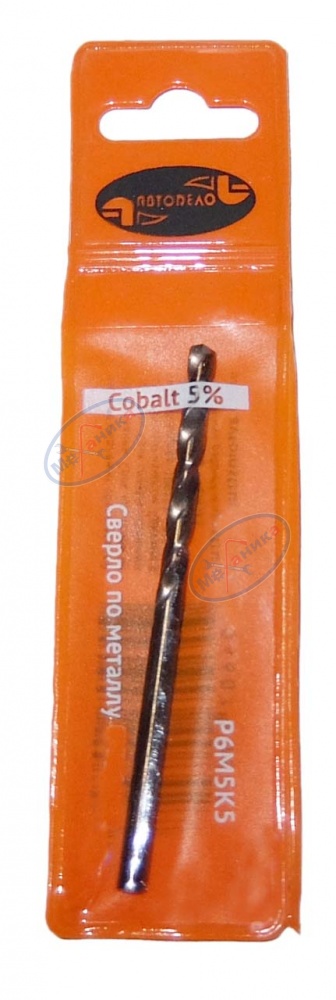 Сверло по металлу Р6М5К5 d2,0 мм (АвтоДело) Professional (15204) 40832  (Cobalt 5%)
