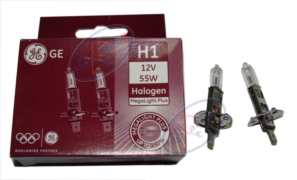 Лампа галог H1 12V55W (GE) Megalight Plus 50310MPU