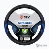 Оплетка кожа M d-38см (PSV) SPACER чёрно-синий, экокожа