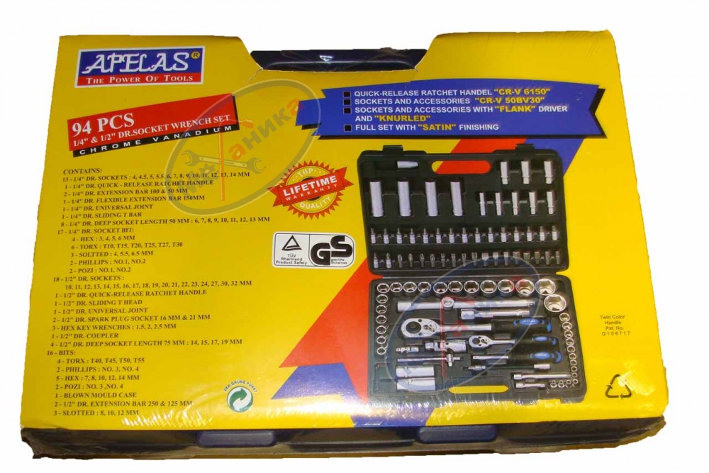Набор инструмента  94 пр (Apelas) 1/2'' 6 гр CS-4094PMQ-6